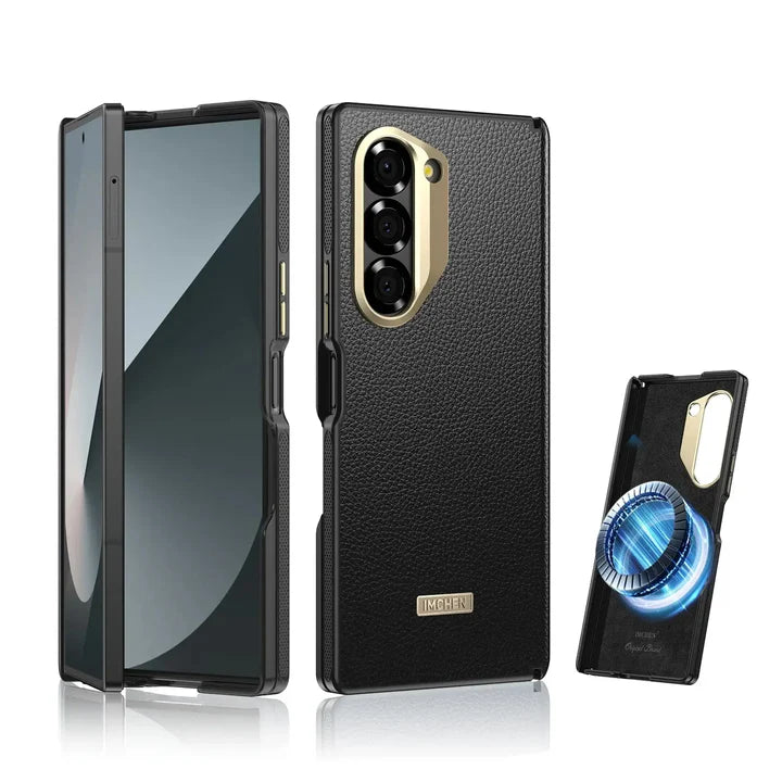 Samsung Galaxy Z Fold Series Imperium Regent Leather Armor Case – Premium Leather Finish with Hinge Protection & Shockproof Design