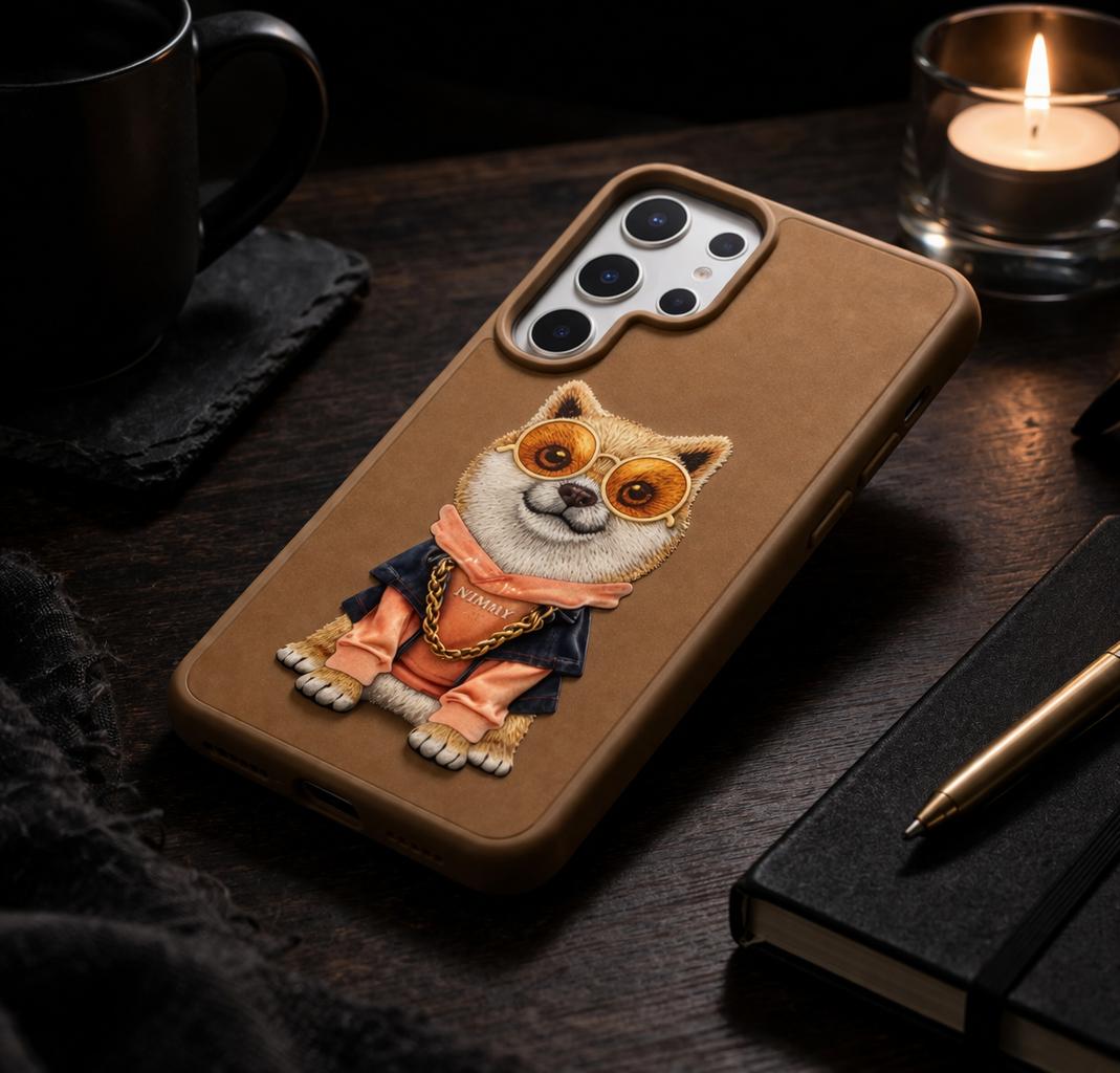 Samsung Galaxy S26 Ultra NIMMY Cool Pug Chain Case Baige color– Cute Designer Cover with Strap, Shockproof Protection & Anti-Slip Grip