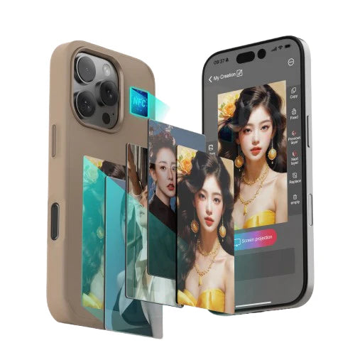 iPhone Series Smart NFC E-Ink Display Case – DIY Photo Customizable Cover with Long-Lasting Screen, Slim Shockproof Protection