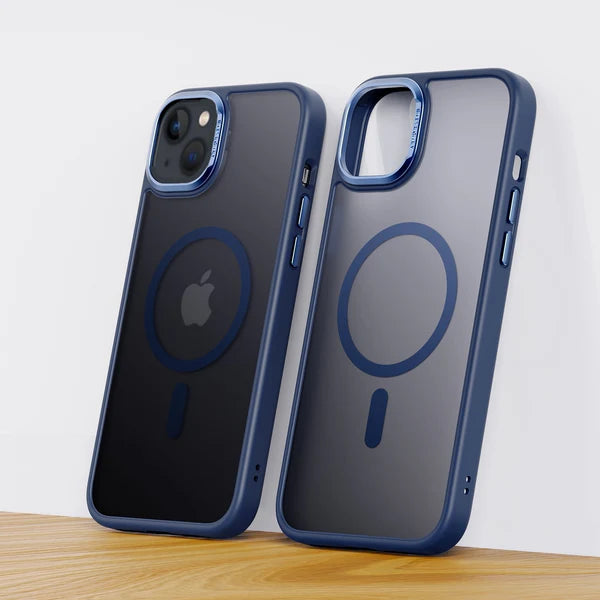 iPhone 15 Series Frosted Matte MagSafe Case with Metal Camera Lens Protection – Slim Shockproof Anti-Fingerprint Cover