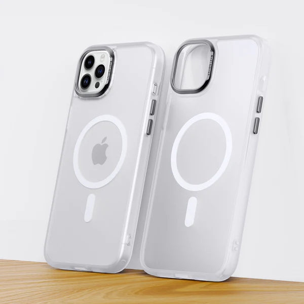 iPhone 15 Series Frosted Matte MagSafe Case with Metal Camera Lens Protection – Slim Shockproof Anti-Fingerprint Cover