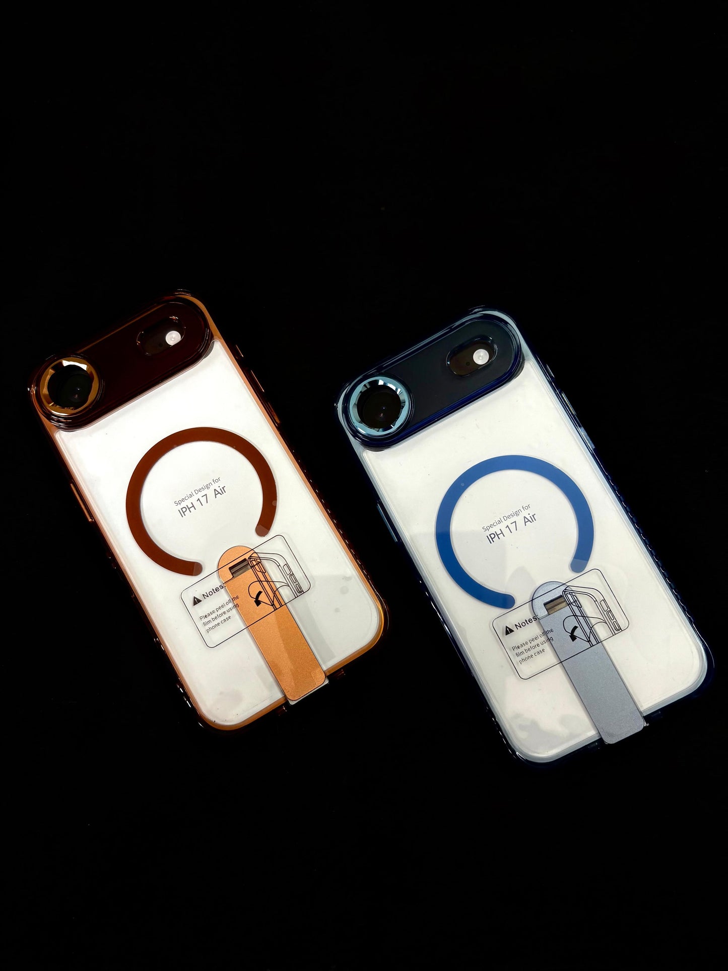 Crystal Clear Magnetic Case for iPhone 17 Series – Transparent Shockproof Slim Cover with Colored Ring Design