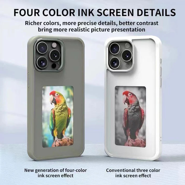 iPhone Series Smart NFC E-Ink Display Case – DIY Photo Customizable Cover with Long-Lasting Screen, Slim Shockproof Protection