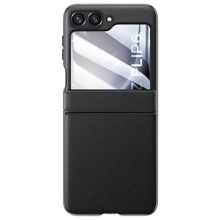 Samsung Galaxy Z Flip Urban Classic Grip Leather Case – Premium Slim Cover with Anti-Slip Grip & Hinge Protection
