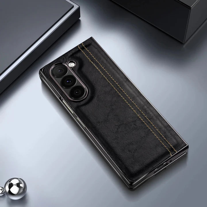 Samsung Galaxy Z Fold 5 Leathron Leather Case – Premium Slim Flip Cover with Hinge Protection & Shockproof Design
