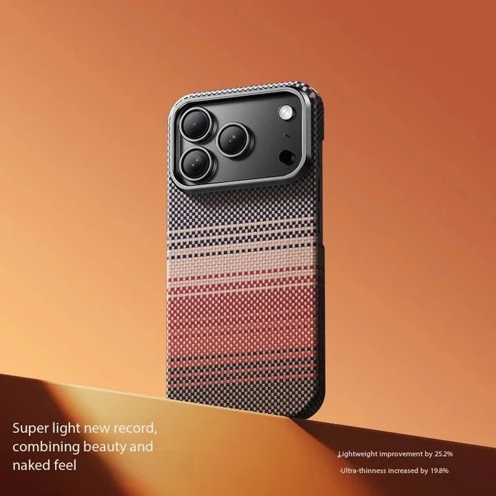 iPhone 17 Pro Max Desert Carbon Saffron Weave Case – Premium Textured Slim Cover with Shockproof Protection & Anti-Slip Grip