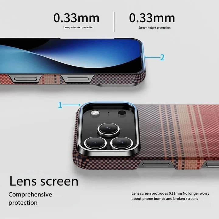 iPhone 17 Pro Max Desert Carbon Saffron Weave Case – Premium Textured Slim Cover with Shockproof Protection & Anti-Slip Grip