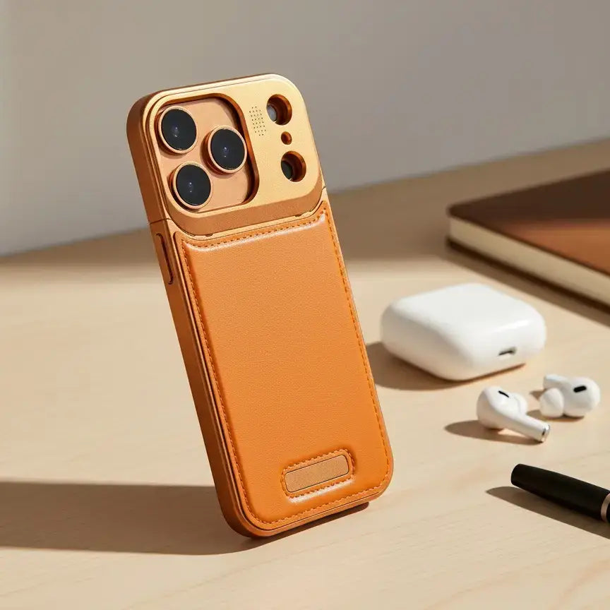 Premium Metallic Leather Case for iPhone 17 Series – Aero Flex Shockproof Cover