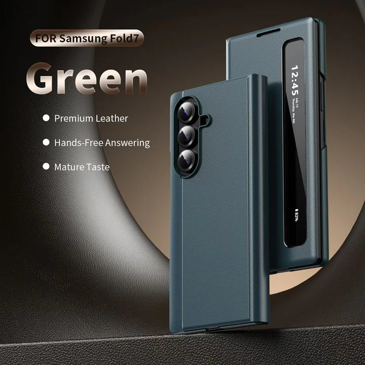Samsung Galaxy Z Fold Series Intelligent View Side Window Flip Case – Smart Cover with Display Window, Hinge Protection & Shockproof Design