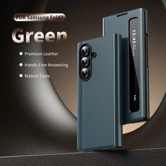 Samsung Galaxy Z Fold Series Intelligent View Side Window Flip Case – Smart Cover with Display Window, Hinge Protection & Shockproof Design