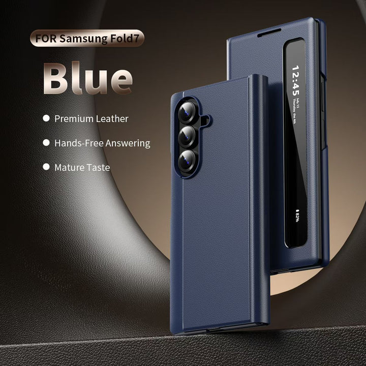 Samsung Galaxy Z Fold Series Intelligent View Side Window Flip Case – Smart Cover with Display Window, Hinge Protection & Shockproof Design