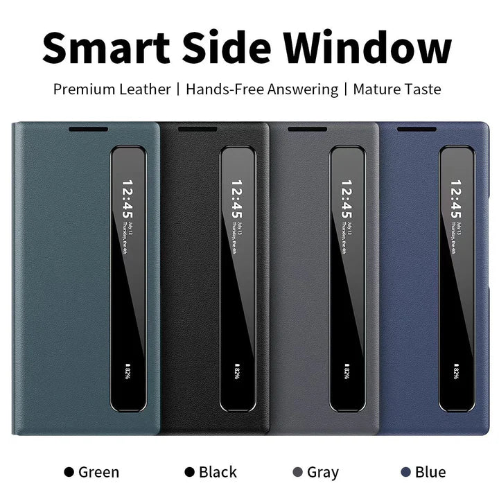 Samsung Galaxy Z Fold Series Intelligent View Side Window Flip Case – Smart Cover with Display Window, Hinge Protection & Shockproof Design