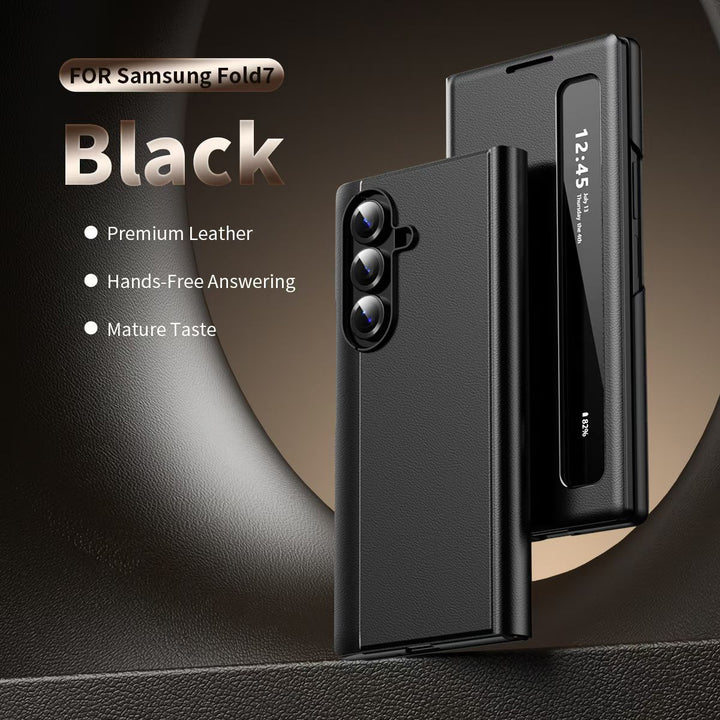 Samsung Galaxy Z Fold Series Intelligent View Side Window Flip Case – Smart Cover with Display Window, Hinge Protection & Shockproof Design