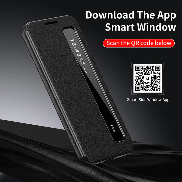 Samsung Galaxy Z Fold Series Intelligent View Side Window Flip Case – Smart Cover with Display Window, Hinge Protection & Shockproof Design