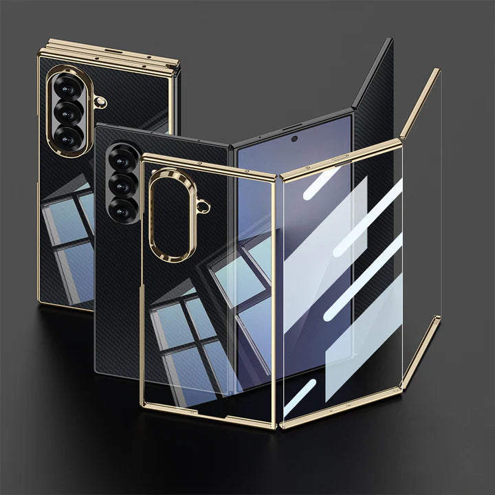 Samsung Galaxy Z Trifold Aurum Carbon Prestige Case – Luxury Carbon Fiber Finish with Slim Shockproof Hinge Protection Cover