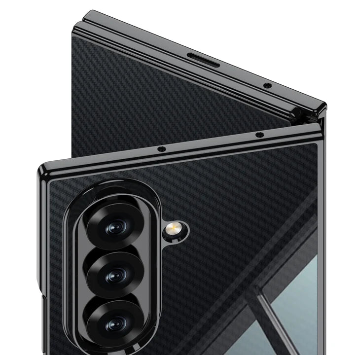 Samsung Galaxy Z Trifold Aurum Carbon Prestige Case – Luxury Carbon Fiber Finish with Slim Shockproof Hinge Protection Cover