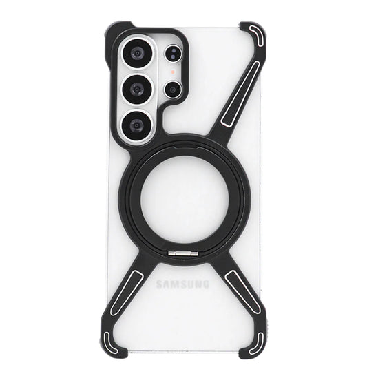 Galaxy S26 Series Magnetic Metal Frame Case with Kickstand – Minimalist Protective Cover