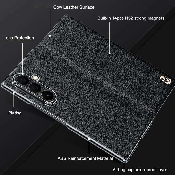 Samsung Galaxy Z Series Vortex Business Professional Leather Case – Executive Slim Cover with Hinge Protection & Anti-Slip Grip