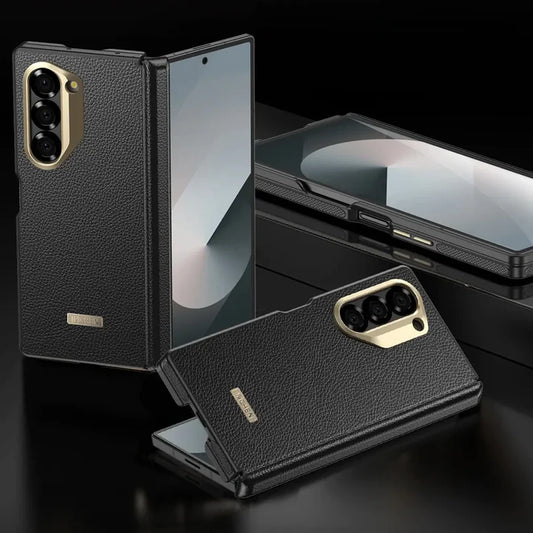 Samsung Galaxy Z Fold Series Imperium Regent Leather Armor Case – Premium Leather Finish with Hinge Protection & Shockproof Design