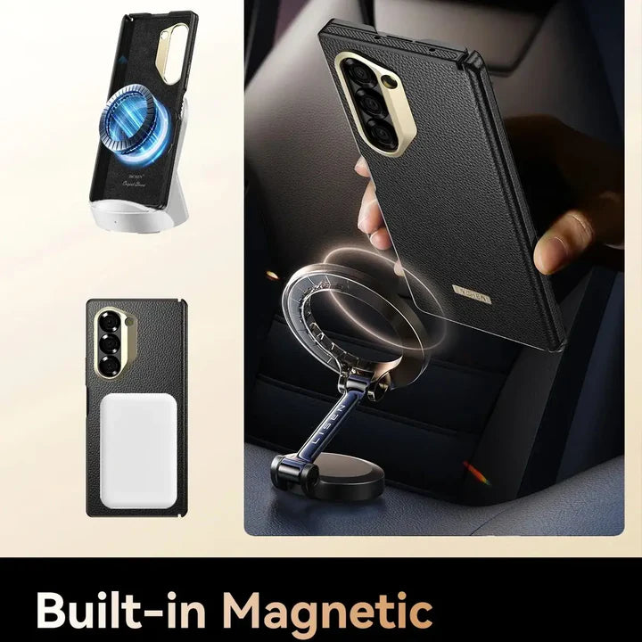 Samsung Galaxy Z Fold Series Imperium Regent Leather Armor Case – Premium Leather Finish with Hinge Protection & Shockproof Design