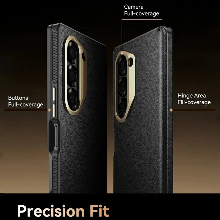 Samsung Galaxy Z Fold Series Imperium Regent Leather Armor Case – Premium Leather Finish with Hinge Protection & Shockproof Design