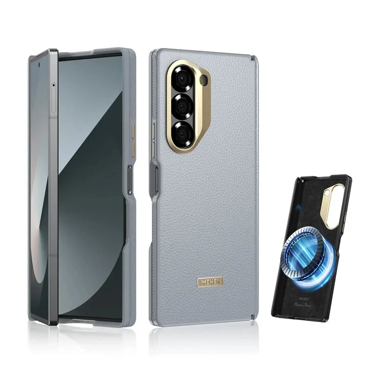 Samsung Galaxy Z Fold Series Imperium Regent Leather Armor Case – Premium Leather Finish with Hinge Protection & Shockproof Design