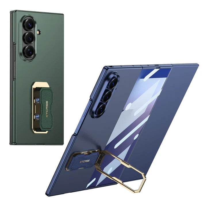 Samsung Galaxy Z Trifold Flex Shield Grip Case with Bracket Stand – Shockproof Foldable Cover with Hinge Protection & Anti-Slip Design