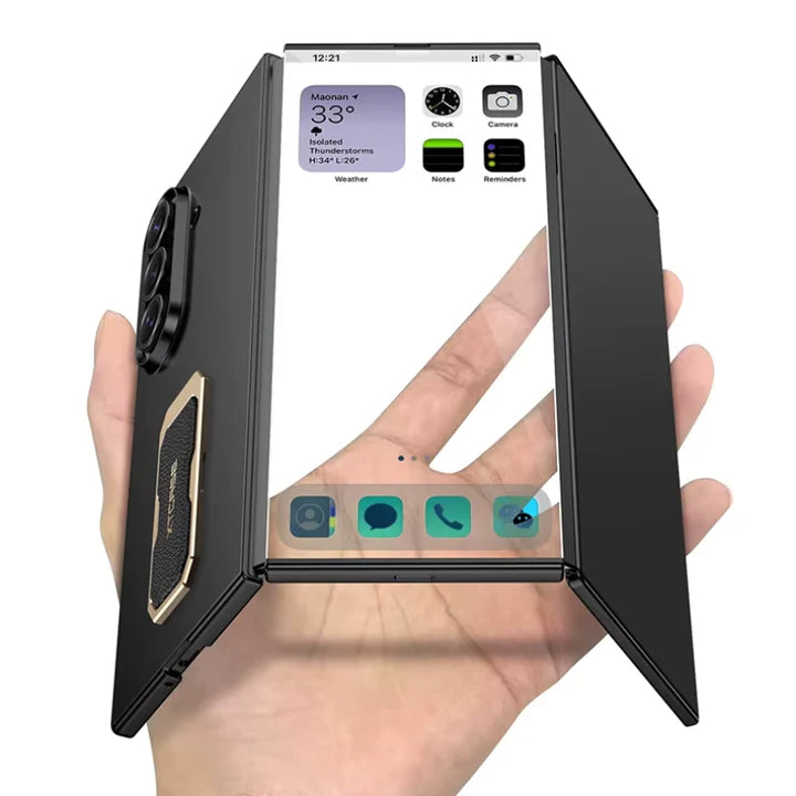Samsung Galaxy Z Trifold Flex Shield Grip Case with Bracket Stand – Shockproof Foldable Cover with Hinge Protection & Anti-Slip Design