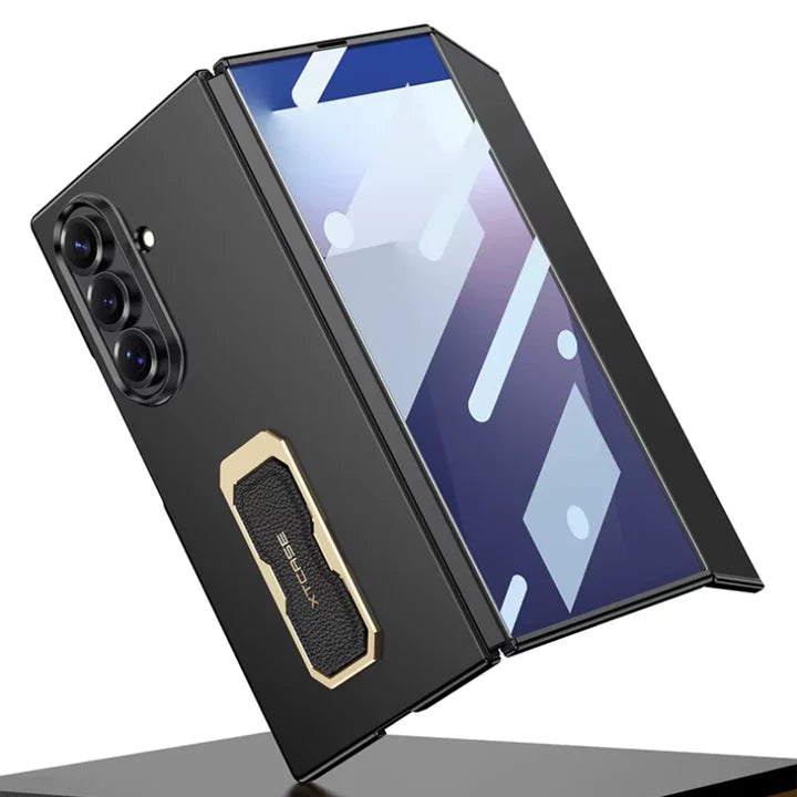 Samsung Galaxy Z Trifold Flex Shield Grip Case with Bracket Stand – Shockproof Foldable Cover with Hinge Protection & Anti-Slip Design