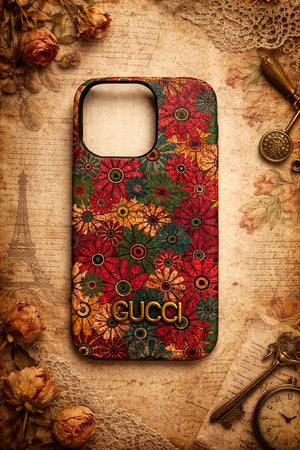 GG Flower Phone Case for iPhone 13 15 16 Series – Cute Aesthetic Floral Premium Cover (Pro Max / Plus)