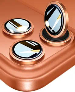 Mr.Shield 3D Camera Lens Protector Ring for iPhone 17 Pro Max & 17 Pro – 9H Tempered Glass, 1:1 Fit, Original Lens Design, Easy Install – Cosmic Orange