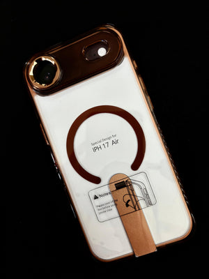 Crystal Clear Magnetic Case for iPhone 17 Series – Transparent Shockproof Slim Cover with Colored Ring Design