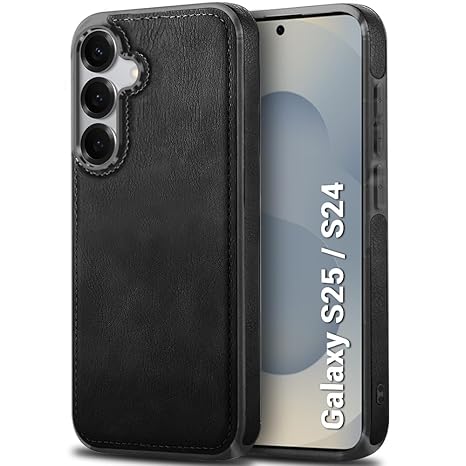 PULOKA Classic Leather Case for Samsung Galaxy S25 – Premium Slim Shockproof Luxury Cover