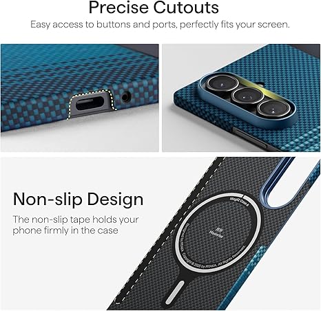 Samsung Galaxy Z Fold 7 Aramid Carbon Fiber MagSafe Case – Ultra Slim Lightweight Premium Matte Shockproof Cover (Sunset)(Moonrise)