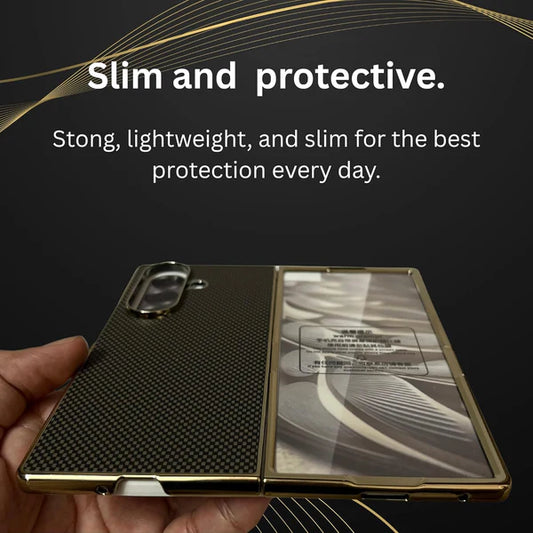 Samsung Galaxy Z Fold 7 Aramid Carbon Fiber MagSafe Case – Ultra Slim Lightweight Premium Matte Shockproof Cover (Black)