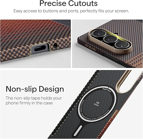 Samsung Galaxy Z Fold 6 Aramid Carbon Fiber MagSafe Case – Ultra Slim Lightweight Premium Matte Shockproof Cover (Moonrise)