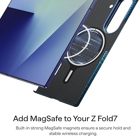 Samsung Galaxy Z Fold 6 Aramid Carbon Fiber MagSafe Case – Ultra Slim Lightweight Premium Matte Shockproof Cover (Moonrise)