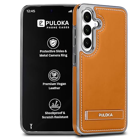PULOKA Classic Leather Case for Samsung Galaxy S25 – Premium Slim Shockproof Luxury Cover