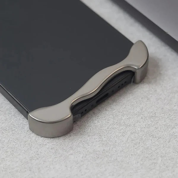 iPhone 15 Pro Max Titanium Metal Bumper Case with Camera Ring Protection – Slim Minimalist Shockproof Frame Cover