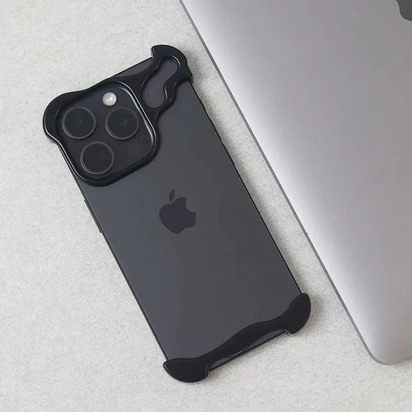 iPhone 15 Series Titanium Metal Bumper Case with Camera Ring Protection – Slim Minimalist Shockproof Frame Cover