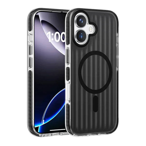 iPhone 17 Series Corrugated Metallic MagSafe Case – Shockproof Slim Anti-Slip Premium Protective Cover
