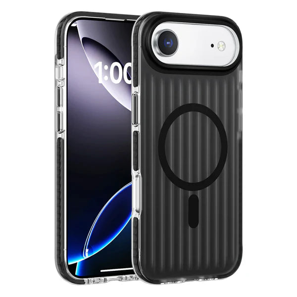 iPhone 17 Series Corrugated Metallic MagSafe Case – Shockproof Slim Anti-Slip Premium Protective Cover