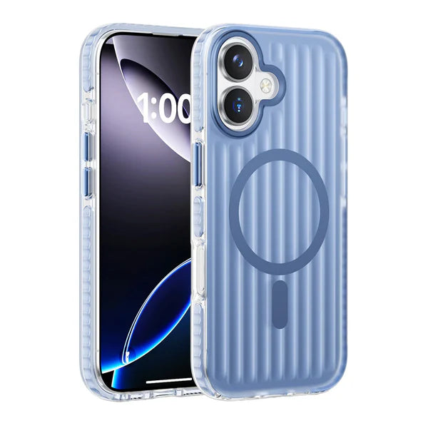 iPhone 17 Series Corrugated Metallic MagSafe Case – Shockproof Slim Anti-Slip Premium Protective Cover