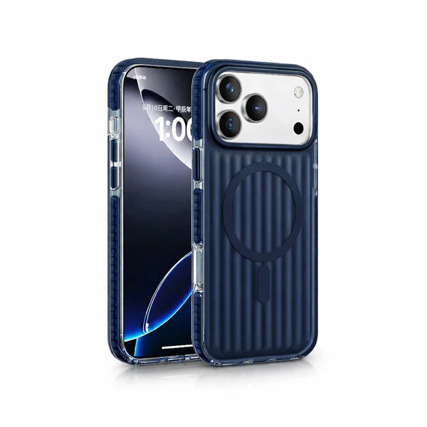 iPhone 17 Series Corrugated Metallic MagSafe Case – Shockproof Slim Anti-Slip Premium Protective Cover