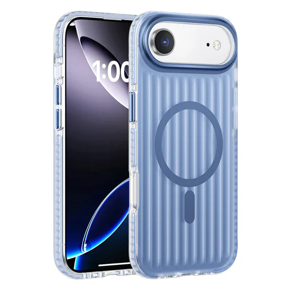 iPhone 17 Series Corrugated Metallic MagSafe Case – Shockproof Slim Anti-Slip Premium Protective Cover