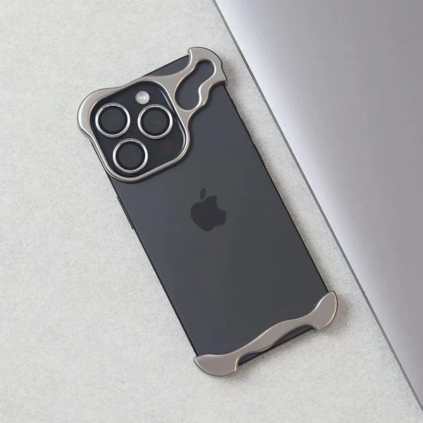 iPhone 15 Series Titanium Metal Bumper Case with Camera Ring Protection – Slim Minimalist Shockproof Frame Cover