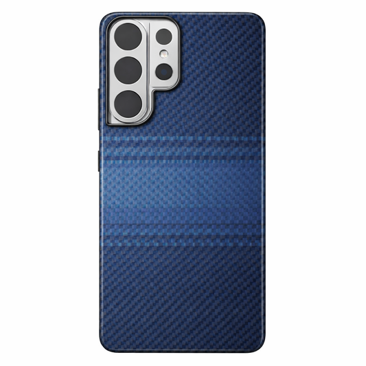 Samsung Galaxy S26 Ultra Kevlar Carbon Fiber Case – Premium Blue Slim Shockproof Luxury Protective Cover
