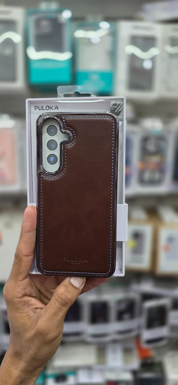 PULOKA Classic Leather Case for Samsung Galaxy S25 – Premium Slim Shockproof Luxury Cover