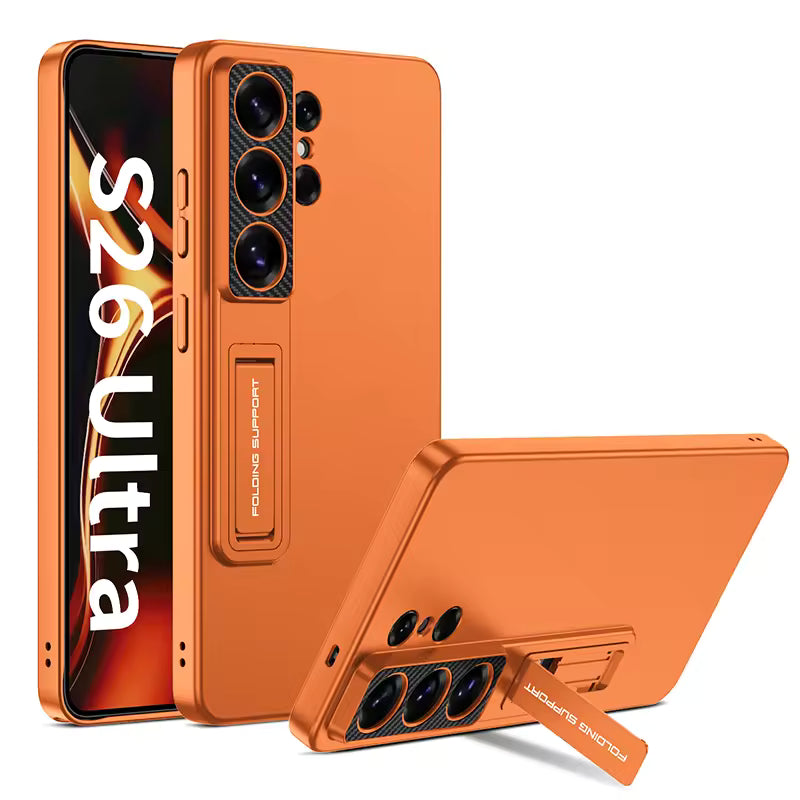 Samsung Galaxy S26 Ultra Luxury Matte Slim Stand Case – Shockproof Anti-Fingerprint Cover with Built-in Kickstand