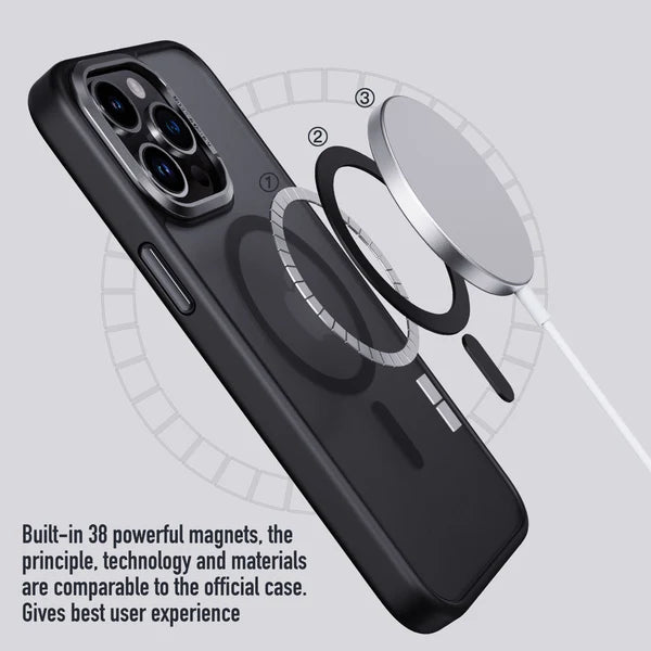 iPhone 15 Series Frosted Matte MagSafe Case with Metal Camera Lens Protection – Slim Shockproof Anti-Fingerprint Cover